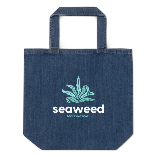 Organic denim tote bag